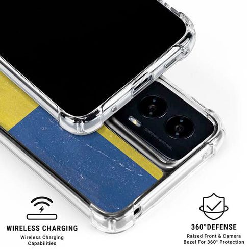Sweden Flag Distressed Moto G Power 5G (2024) Clear Case